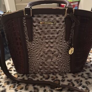 Brahmin Brown Satchel with Luxurious Textured Finish